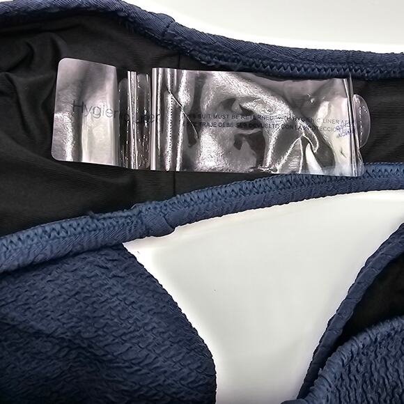 J. Crew Womans size S Curved Waist Cheeky Ribbed Bikini Bottom in Blue NEW - Picture 5 of 8